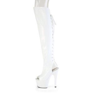 Hologram Platform Heel Lace Up Over the Knee Boots